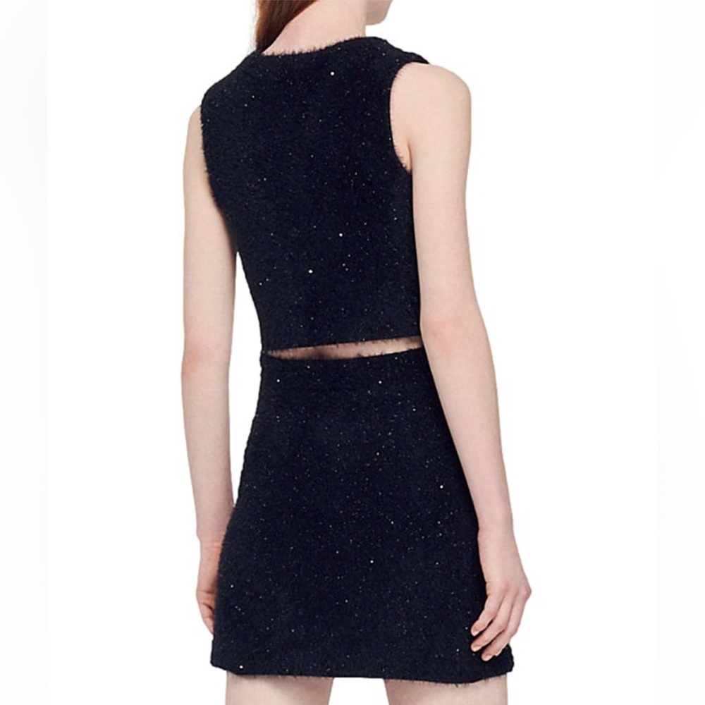 NWT Sandro Michou Sequined Tweed Cropped Sweater Vest - Picture 10 of 11